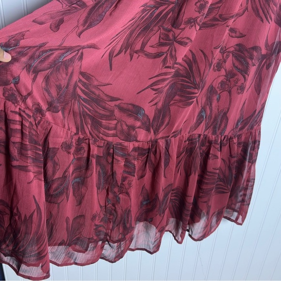 Love stitch Kiriana Halter Maxi Dress Red Floral Chiffon Left Print Flowy M - Picture 5 of 15